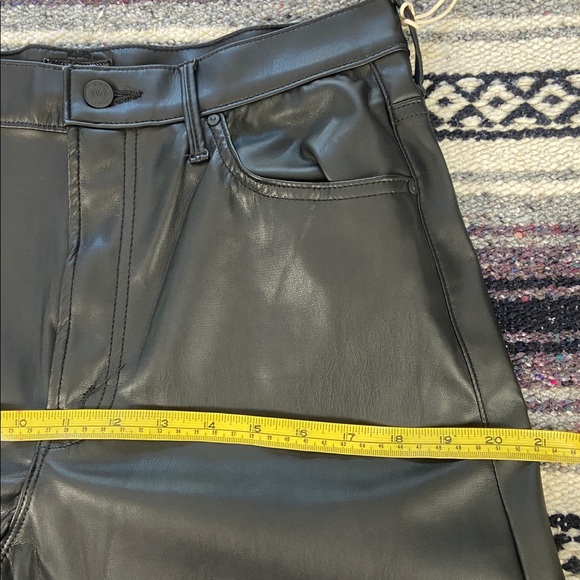 New NWT Mother 30 The Undercover Wax On Off Wide Leg Black Faux-Leather Pants - Picture 8 of 14